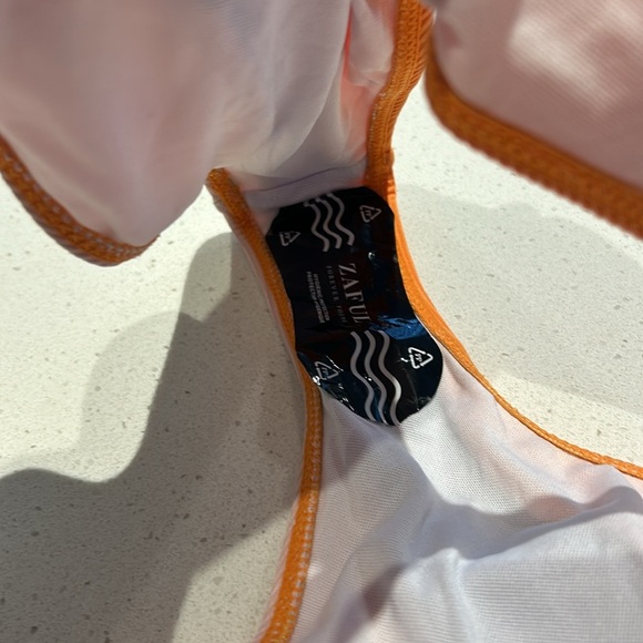 ZAFUL Ribbed Colorblock V Wired High Leg Bikini Swimwear women size 8-10 - Picture 9 of 12